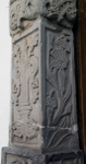 Santo Santiago, façade portal, left pilaster relief