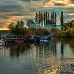 Sunset over the River Frome, Wareham.