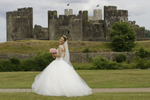 Bride at Caerphilly Castle