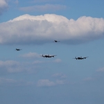 2 Lancaster Bombers and 2 spitfires