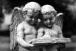 cherubs reading [b&w]