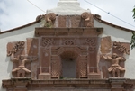 San Juan Bautista, façade, gable relief