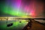 z4262 Northern Lights and Meteor over Newtown Creek