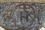 San Bartolomé, baptismal font, Christogram