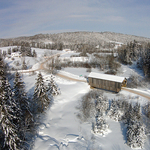 McFarlane Covered Bridge Wards Creek New Brunswick Canada Aerial View