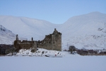 A heavy snowfall at Kilchurn Castle