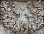 Façade, central relief, Assumption of the Virgin, detail