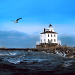 lighthouse with breaking waves [color]