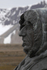 Head and shoulders of the Roald Amundsen memorial in Ny Alesund