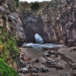 cave with swell aproching under the 5 th hole