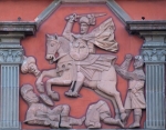 Upper façade relief, St. James the Moor Slayer
