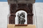 San Bernardino, espadaña sculpture, St. Christopher
