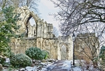 “Snowy St Mary’s Abbey, York”