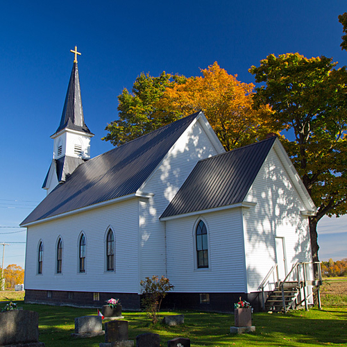 The St. Bonaventure's Catholic Church and Cemetery is situated along Route 560 in Lakeville, New Brunswick.