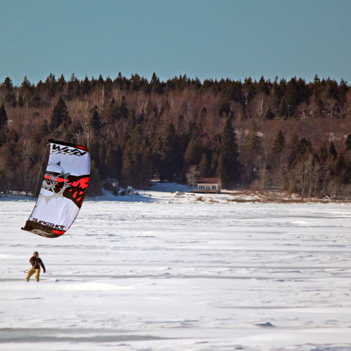Snowkiting on the Kennebecasis