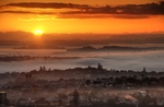 Misty sunrise over Auckland