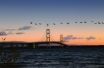 Mackinac Bridge at Sunset