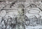 W wall mural, St. Francis, detail