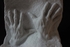 Sculpture of Hands Carved in Marble.