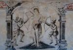 Upper cloister walk mural, St. Sebastian