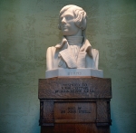 Marble bust of Robert Burns.