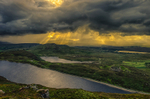 Sunset at Lough Salt Mountains, Ireland.