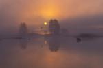 Sunrise at Lake Boora, County Offaly, Ireland.