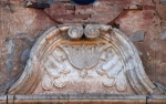 Nuestra Señora de Balvanera, façade portal cornice relief