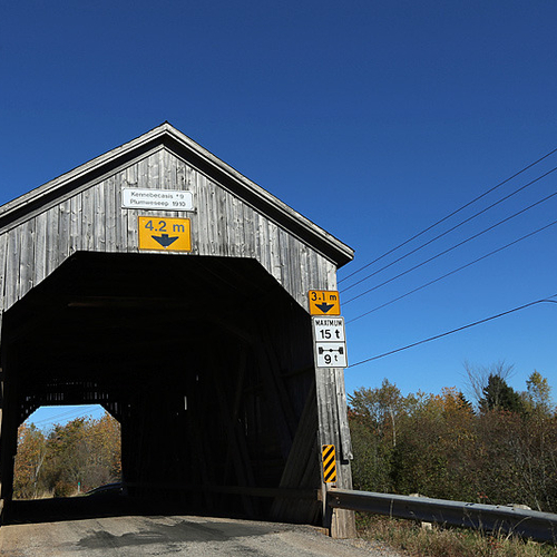 The Plumweseep covered bridge, Kennebecasis #9, is located along the Plumweseep road at Plumweseep near Sussex, New B…