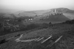 Corfe Castle on a Misty Morning