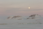 Tempelfjorden by moonlight, Svalbard, Norway