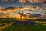 Gaelic Chieftain Sculpture outside Boyle