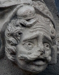S wall sculpture, St. Augustine, detail, infidel's head