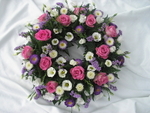 37 - Purple and pink large round wreath