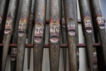 Organ pipe, details with Moorish faces