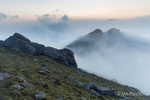 Rising Cloudbank at Bearnagh North Tor, Mourne Mountains