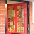 Red front door