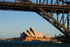 Sydney Opera House and detail of the Bridge in late afternoon sun