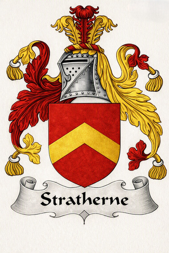 Family Coat of Arms for the Stratherne Family - The family has its roots in ancient Scottish history. Photo Size:…