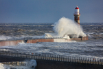 Rough Sea at Roker Pier, Sunderland.    ref 0311