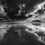 Bamburgh Castle Winter Reflections.