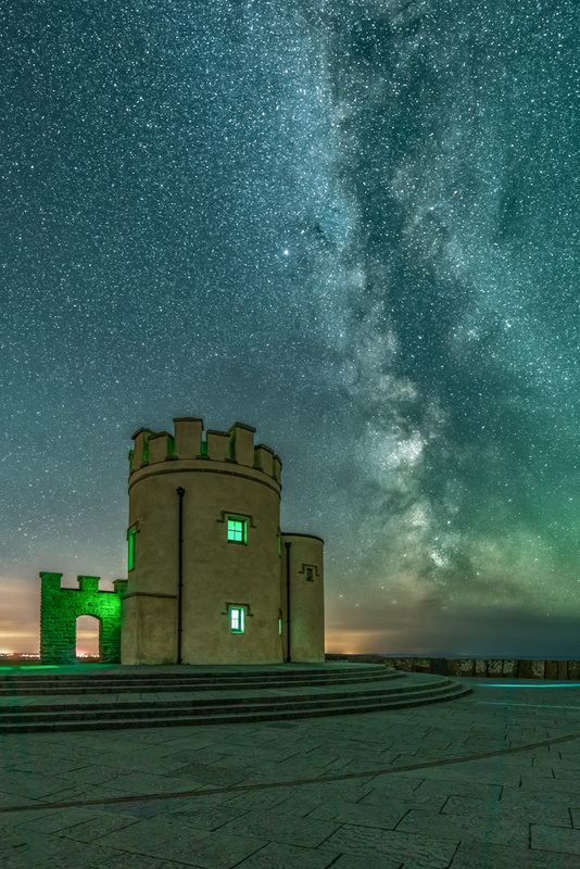 Milky Way at O'Brien's Tower, Cliffs of Moher - Portrait Version