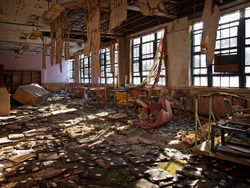 Undercliff Sanatorium (Meriden, CT) | Day Room Sunlight