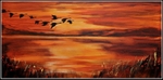 Geese in Flight (Sold) (4 foot x 2 foot) sold