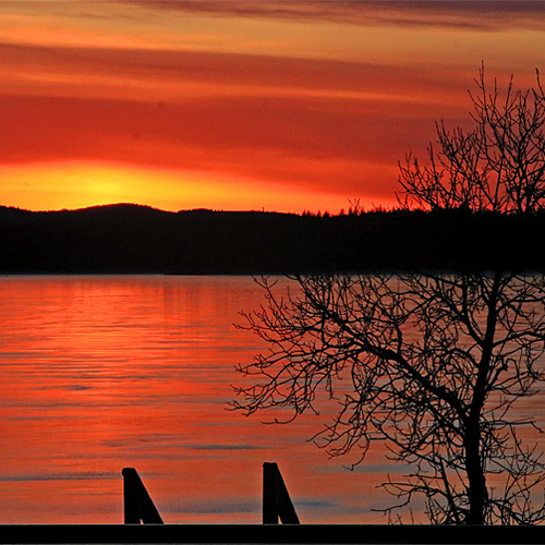Frozen sunset along the Kennebecasis at Rothesay, NB.