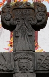 Atrial cross, front crossing (face of Christ), neck (tunic)  & head