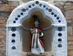 San Martín, façade sculpture niche, St. Martin of Tours