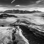Frosty fells sunrise, Cumbria, England.