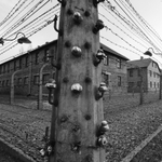 Black and White image of Auschwitz. Poland