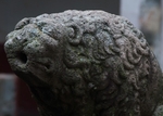 Santiago Apóstol, cloister fountain lion, closeup